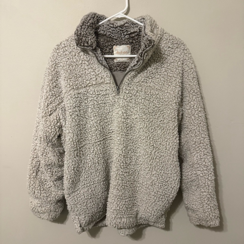 Altar'd State Cream Sherpa Pullover